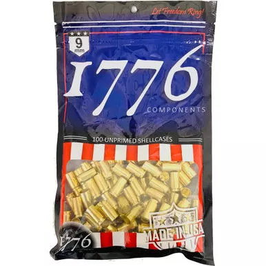 1776 USA 177600002 Unprimed Brass Starter Kit 380 ACP, 40 S&W, 10mm, 45 ACP, Brass, 4000 Pack