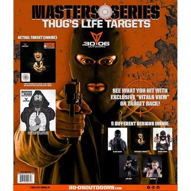 30-06 MSTL22-1 Thug Life Bad Guys Targets, Multi, 5 Pack