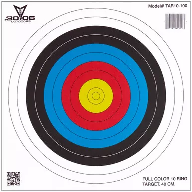 30-06 TAR10-100 Paper Targets 40 cm 10 Ring, Multi, 100 Pack