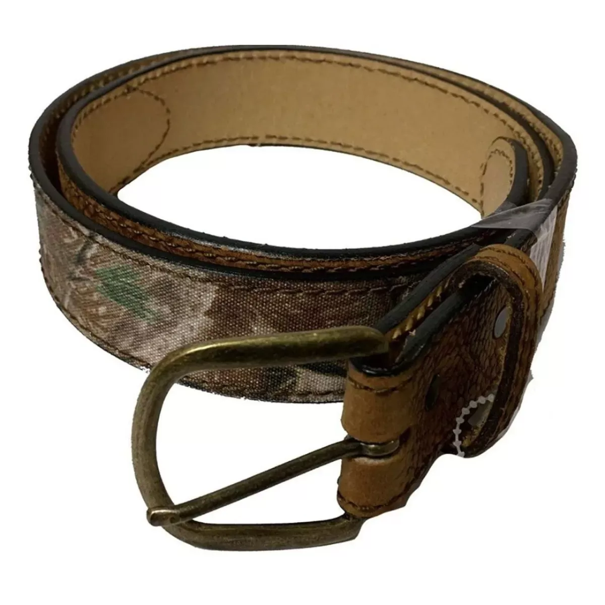 AAE Leathercraft Men’s Camo Brass Buckle 1-1/2″ Belt