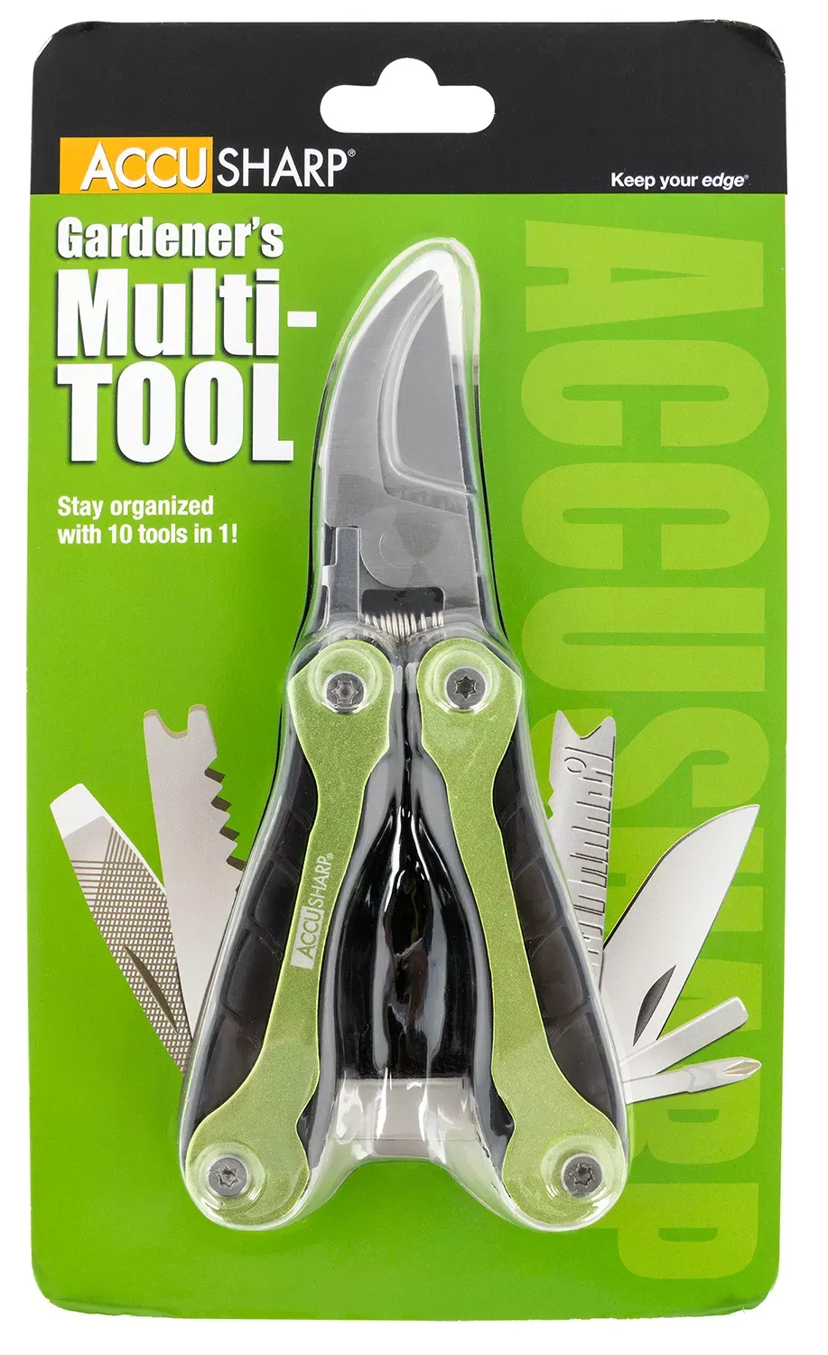AccuSharp Gardener’s Multi-Tool Black/Green Folding Plain