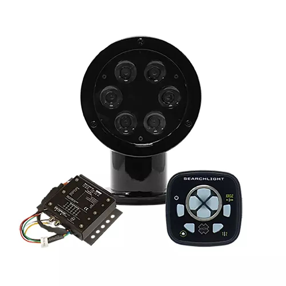 ACR RCL-50 LED Black Searchlight w/URP-103 Wired Point PadURC-104 Master Controller [1983]