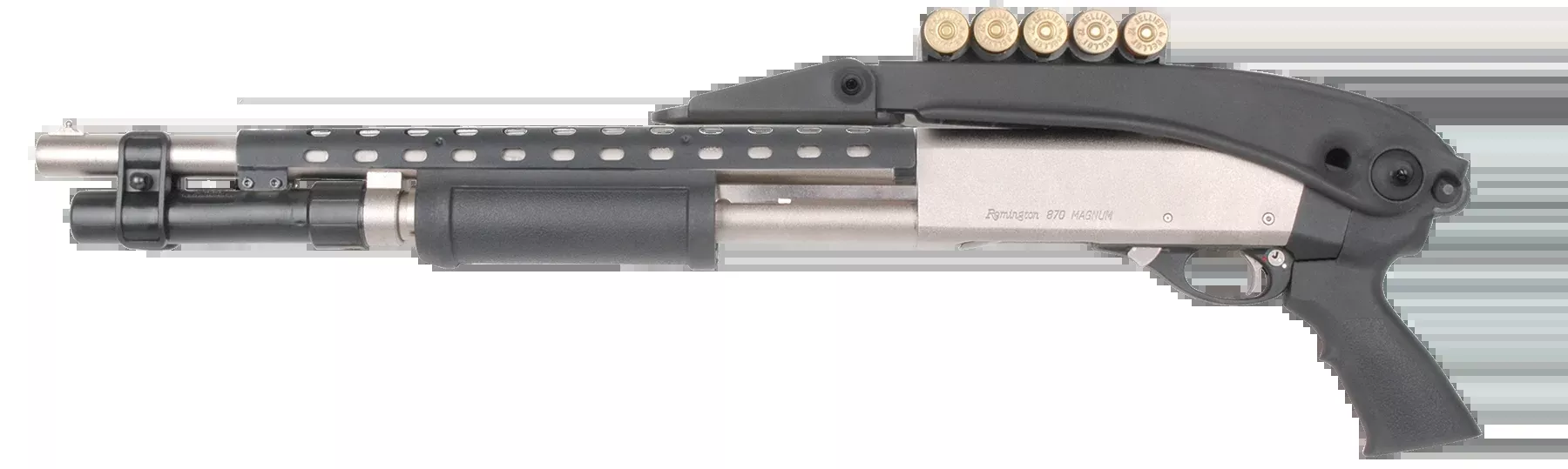 Adv. Tech. Stock Shotgun 12ga. – Pumps Top Folding Black Syn