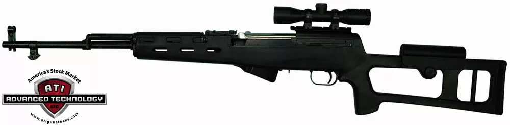 Adv. Tech. Stock For Sks Rifle – Fiberforce Style Black Syn