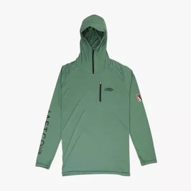 Aftco Jason Christie Hooded LS Performance Shirt Olive L