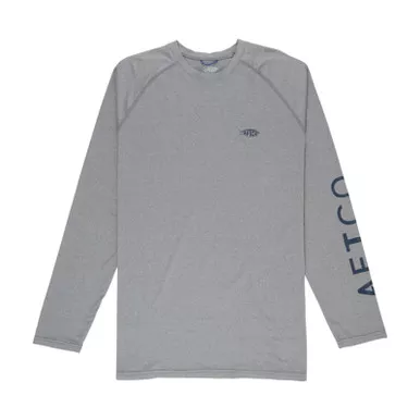 Aftco Samurai 2 LongBig Guy Samurai LS Performance Shirt Sleeve Sun Protection Shirt Steel Heather 3X