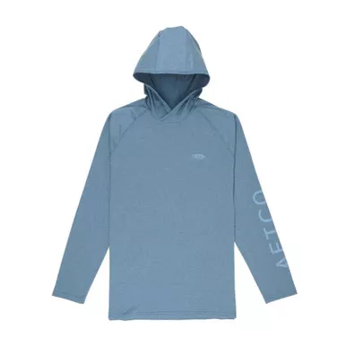 Aftco Samurai Sun Protection Hoodie Shirt Space Blue Heather S