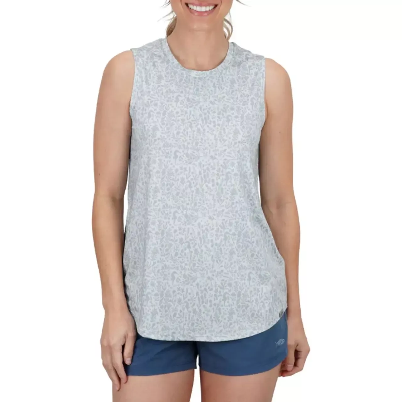 Aftco Women’s Sandbar Sun Protection Tank-Harbor Grey
