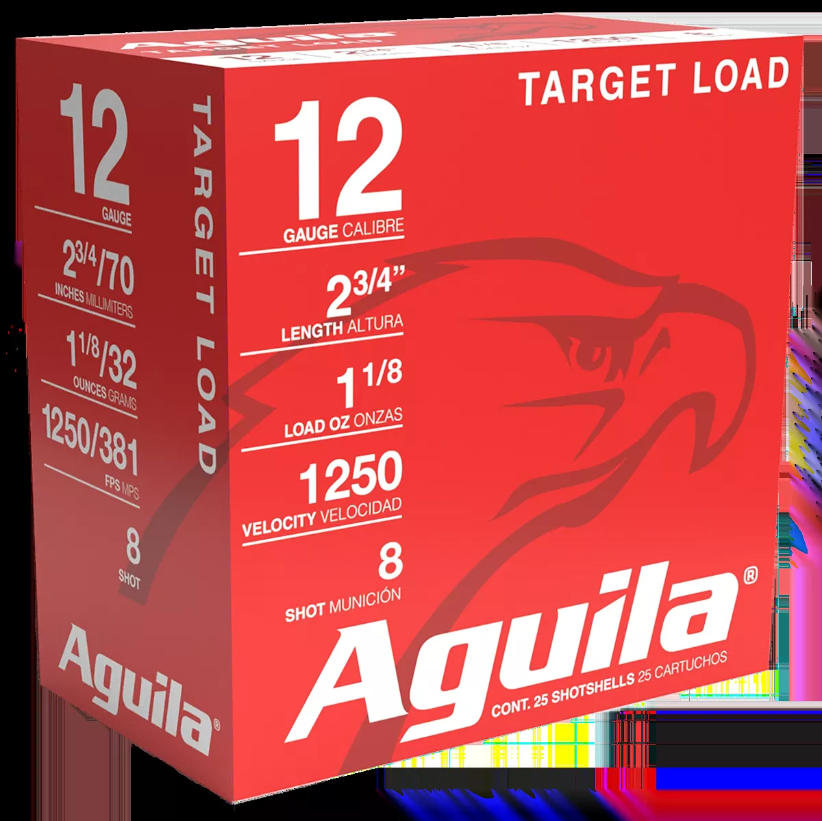 Aguila Target Load Competition 12 Ga 2-3/4″ 1-1/8 oz #8 Lead Shot 25 Shells Per Box