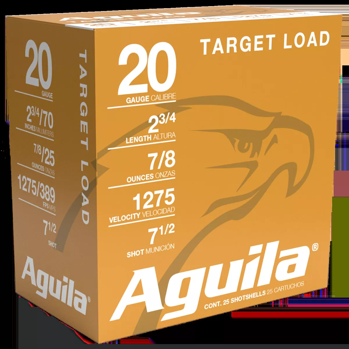 Aguila Target Load Competition 20 Ga 2.75″ 7/8 oz #7.5 Lead Shot 25 Shells Per Box
