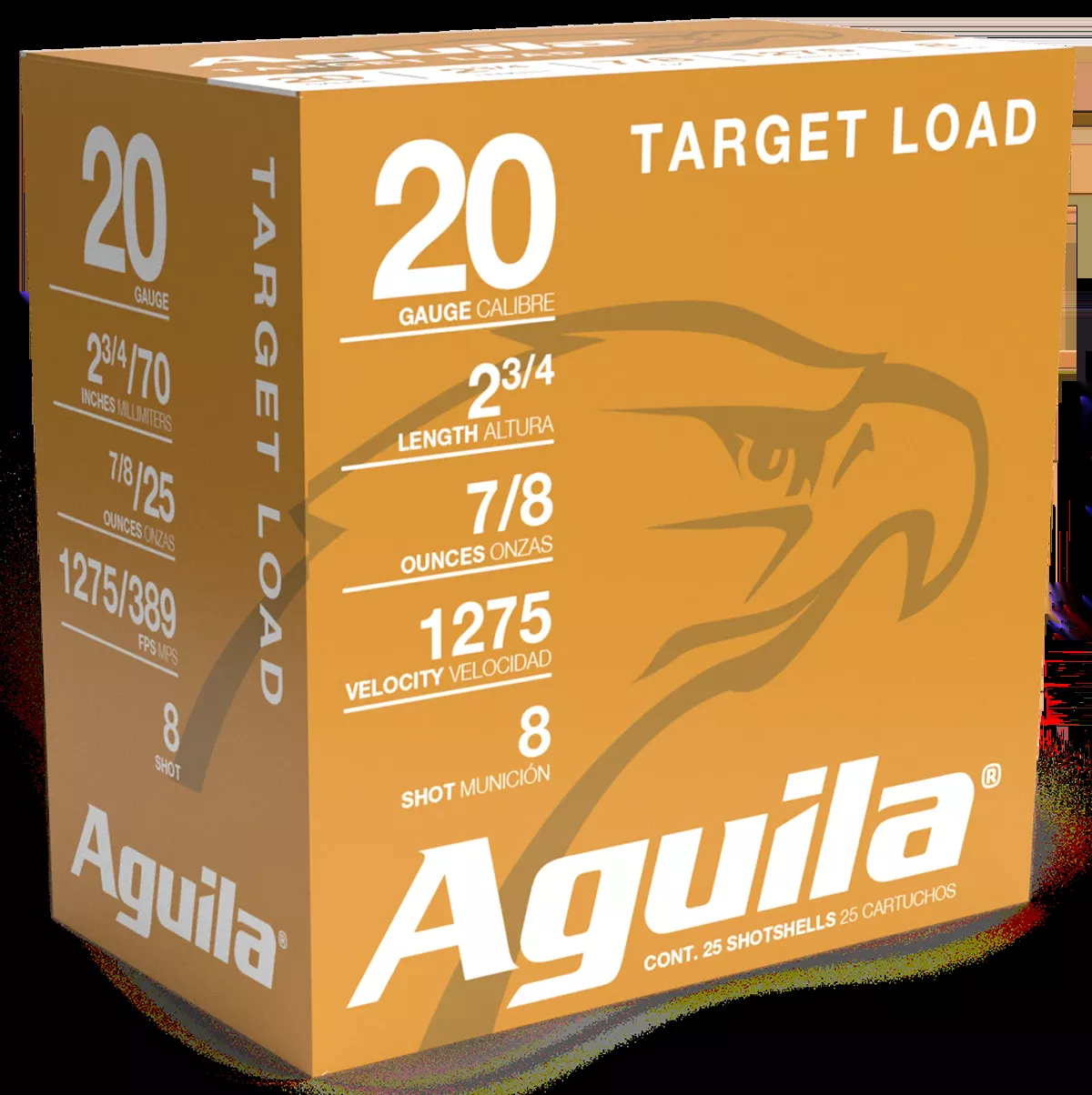 Aguila Target Load Competition 20 Ga 2.75″ 7/8 oz #8 Lead Shot 25 Shells Per Box