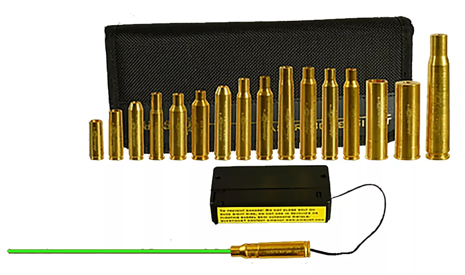 AimShot, Master Kit,Multi-Caliber, Bore Sight with Green 532nM Laser for Rifles (Batteries Not Included)