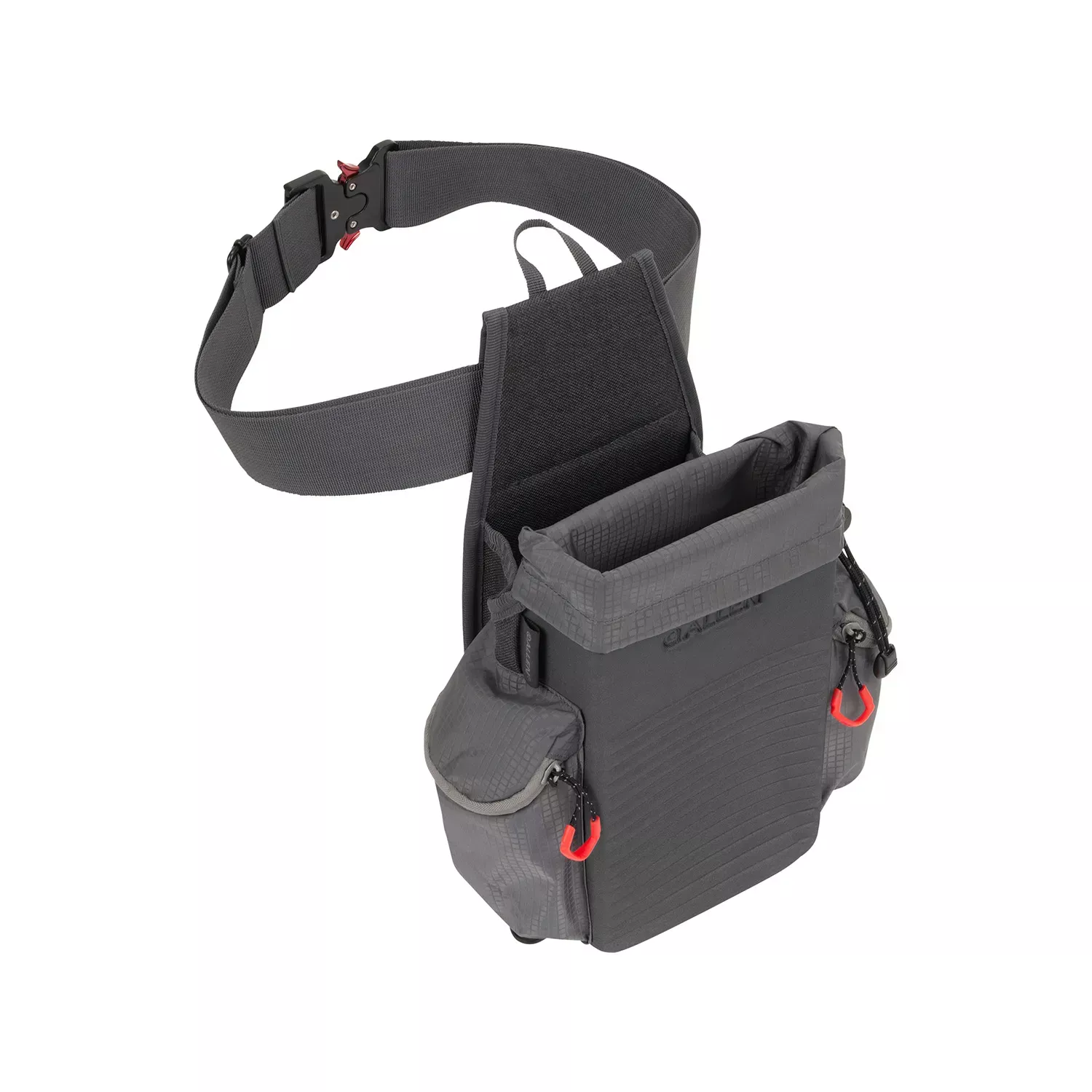 Allen Competitor All-In-One Molded Shooting Bag Gray EVA with Side Pockets, Removeable Drawstring, Elastic Bands & 2 Wide Webbed Belt Holds 2 Standard 12 Gauge 2.75" Shell Boxes"
