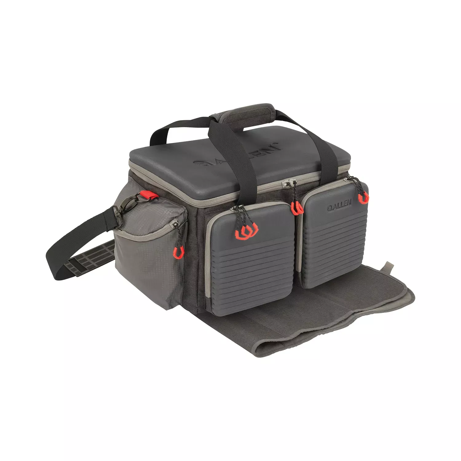 Allen Competitor Premium Range Bag with Internal Tote, Fold-Up Gun Mat, Lockable Main Compartment & Gray Finish