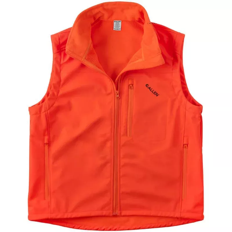 Allen Softshell Blaze Hunting Vest XL – Blaze Orange Waterproof and Breathable Outerwear