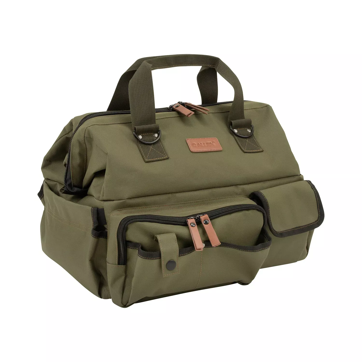 Allen Triumph Range Bag Green 600D Polyester Ripstop with Lockable Main Compartment, Fold-Up Pistol Mat, Webbed Carry Handles & Pockets