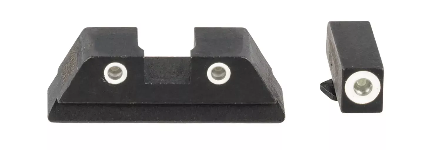 AmeriGlo Fiber Combination Set3-Dot Red Front, Black Rear Black Frame for Glock 17,19,22,2324,26-27,33,3435,37,38,39 Gen1-4
