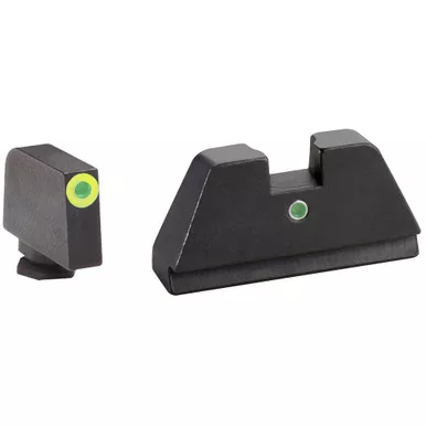 AMERIGLO i-Dot Glock XL Tall Sight Set (Fits all Glock models) Green Tritium LumiGreen Outline .315 Front, Single Green Tritium Dot .394 Rear (GL-391)