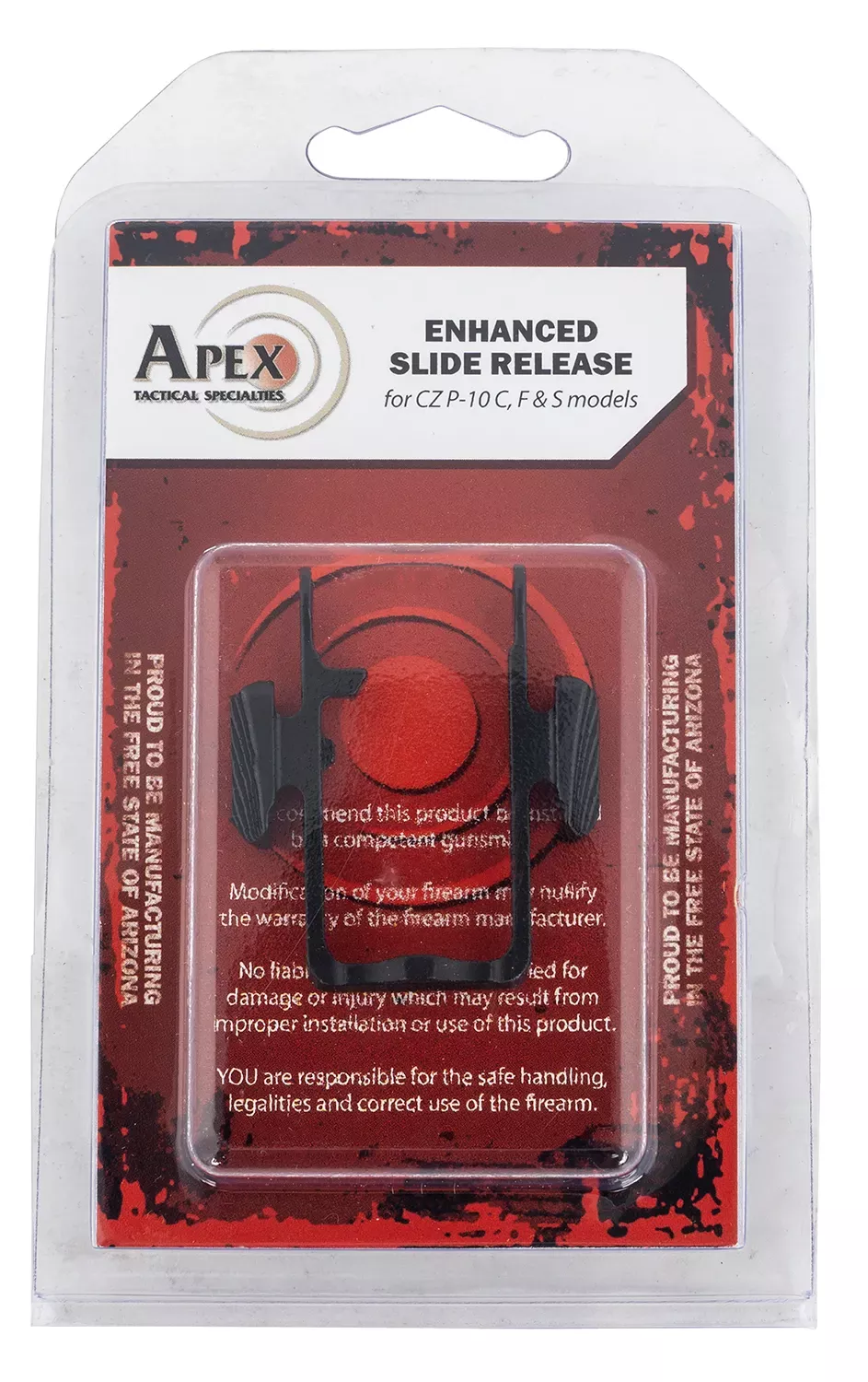 Apex Tactical Enhanced Slide ReleaseCZ P10c Black Melonite Steel Pistol Ambidextrous
