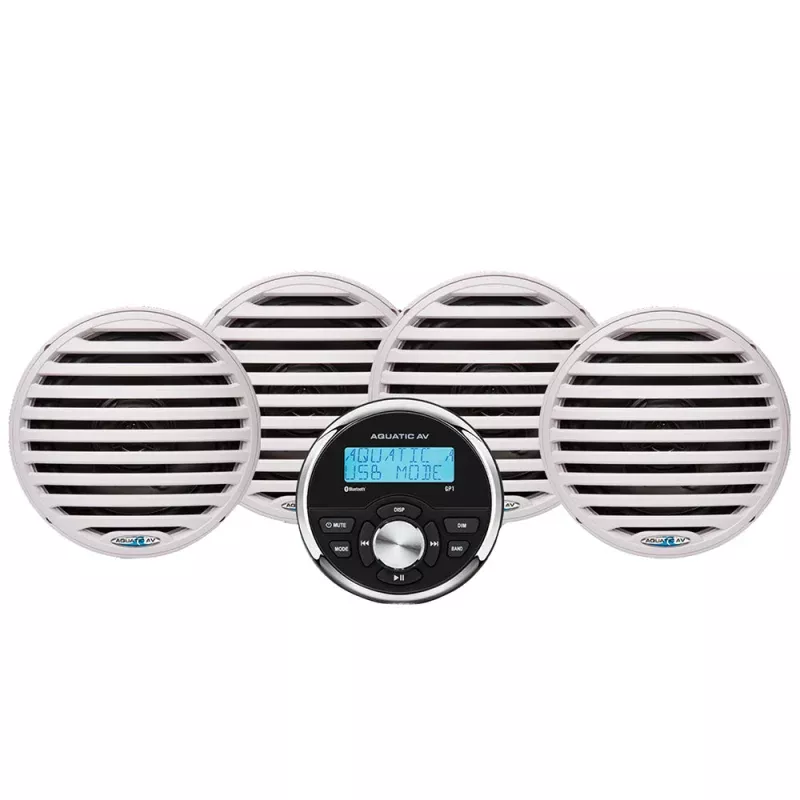 Aquatic AV Economy Gauge Stereo/Speakers Kit – White