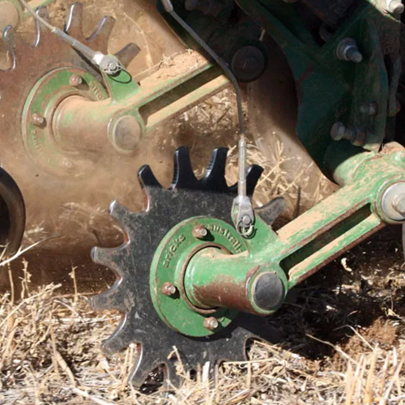 Aricks Wheel Residue Manager | Model ARW-JD | Bisalloy Steel 0.3″ | Heavy-Duty Cast Arm | For John Deere Air Seeders & Seed Drills