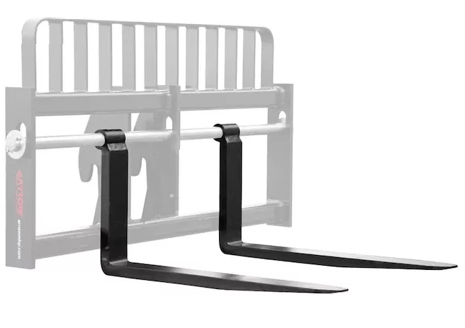 Arrow Block Forks | Model 732‑2‑48A25003 | 48″ Working Width | High‑Strength Boron‑Carbon Alloy Steel | For Telehandlers