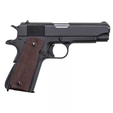 Auto-Ordnance 1911BKOC 1911 A1 Commander 45 ACP 7+1 4.25" Matte Black Serrated Carbon Steel Slide Matte Black Matte Black Carbon Steel Brown Checkered Polymer Grips Right Hand