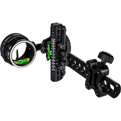 Axcel ADVP-S119-4GA Driver Plus Slider Sight with AVX-31 Scope Stealth Bowhunting, 1 Pin, .019, Green Fiber, Black, Right Hand