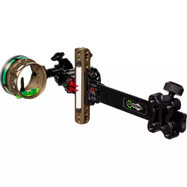 Axcel ALND-C129-4GT LANDSLYDE Carbon Pro Slider Tactical Bowhunting Sight AVX-41, 1 Pin, .029, Green Fiber, Black