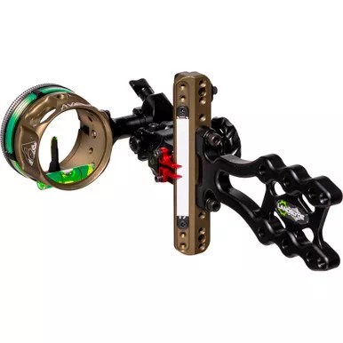 Axcel ALND-N129-4GT LANDSLYDE Slider Tactical Bowhunting Sight AVX-41 Scope, 1 Pin, .029, Green Fiber, Black
