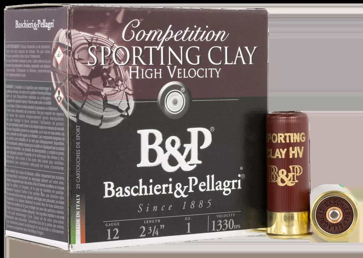 B&P Sporting Clays High Velocity 12 Gauge 2.75" 1 oz 1330 fps 8 Shot 25 Bx/10 Cs