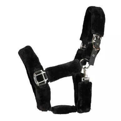 BACK ON TRACK Audrey Black Fleece Fur Halter (206990)