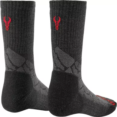 Badlands Gear Lightweight Merino Crew Sock, Black/Grey