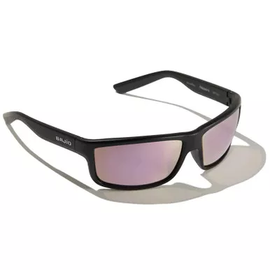 Bajio Nippers Sunglasses Matte Black frame / Rose Mirror Glass Lens