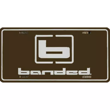 Banded Auminum License Plate Brown