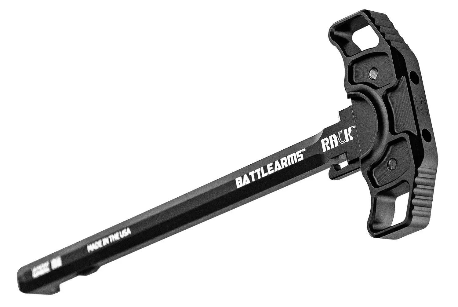 Battle Arms Development RackAmbidextrous Charging Handle AR-15, AR-10 Black Hardcoat Anodized 7075-T6 Aluminum