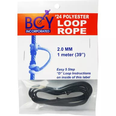BCY Stiff 24 D-Loop Material for Archery, 1 Meter, Black