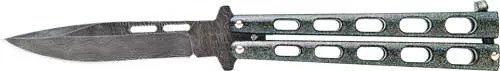 Bear & Son Butterfly Knife – 3.38″ Galaxy Damascus