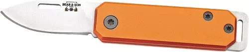 Bear & Son Slip Joint Folder – 1.5″ Orange/ss Aluminum Handle