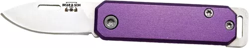 Bear & Son Slip Joint Folder - 1.5" Purple/ss Aluminum Handle