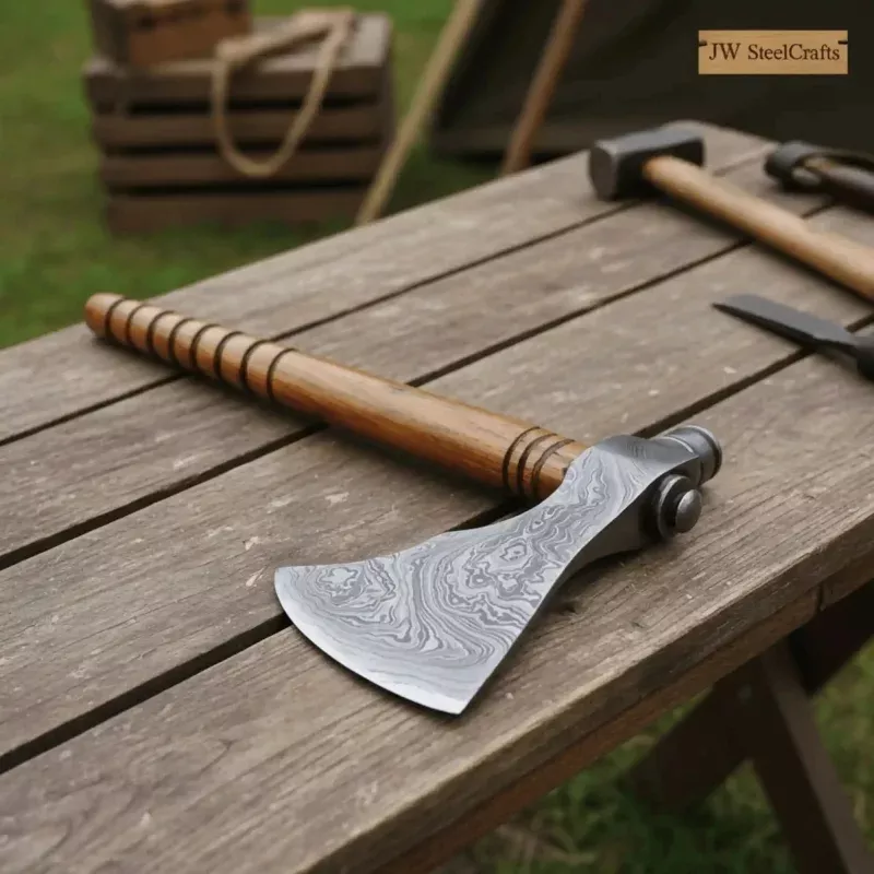 Beautiful handmade Damascus steel Smoking Axe Unique AxeLimited Edition