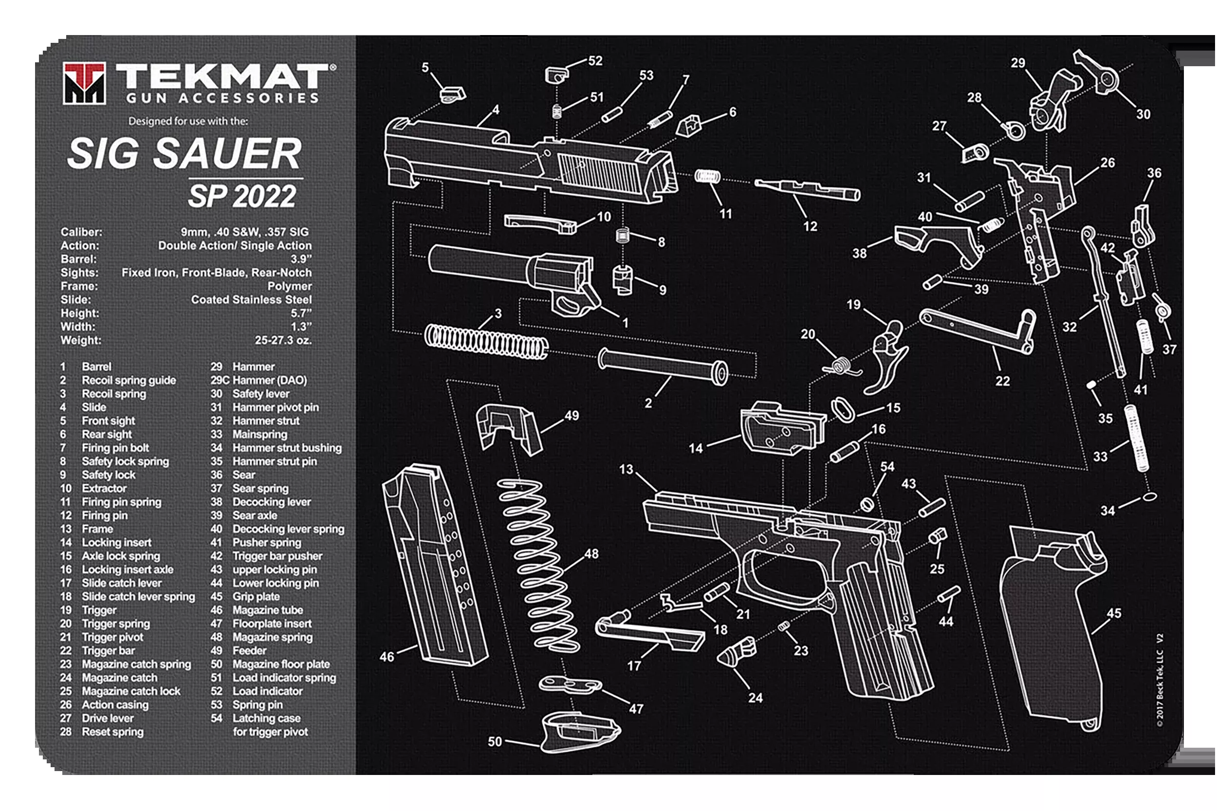 Beck Tek, Llc (tekmat) Sig Sauer Sp2022, Tekmat Tek-r17-sigsp2022 Sig Sp 2002