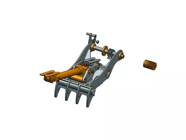 Bedrock Attachments Pin-On Thumb | Model EPT65-PO4T36 | Width 27.6″ | Pin Size 65mm | 4 Teeth | Machine Size 12-15 Ton | For Excavators