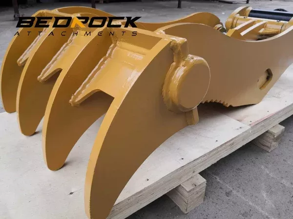 Bedrock Attachments Pin-On Thumb | Model ET70-PO4T42 | Width 33.9″ | Pin Size 70mm | 4 Teeth | Machine Size 15-18 Ton | For Excavators