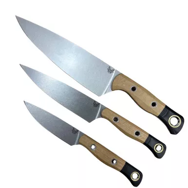 Benchmade 4000-02 3 Piece Set Fixed Blade CPM-154 Stonewash Drop Point Richlite Tan & Black