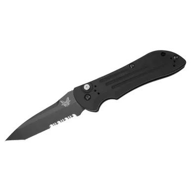 BENCHMADE Auto Stryker Black Blade Serrated Tanto Auto Assist Folding Knife (9101SBK)