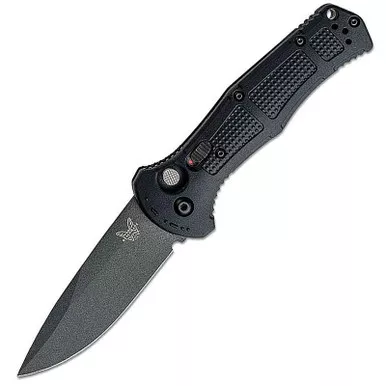 Benchmade Claymore AUTO Folding Knife 3.6" Cobalt Black Plain Blade