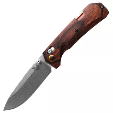 Benchmade Grizzly CreekFolding 3.49" Blade Stabilized Wood Drop-point
