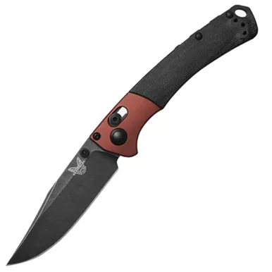 Benchmade Mini Crooked River Burnt Copper 3.4" Black Micarta Clip-Point Blade