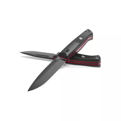 Benchmade Shane Sibert Fixed 4.3837" Black Drop Point Blade Carbon Fiber Handle